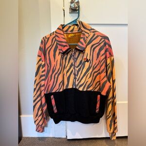 Aviator Nation Vibrant Orange and black tiger print Hoodie